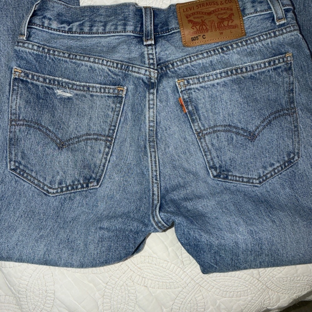 Levis 505 C Sz 26x26 ORANGE TAB Tag Vintage Style 80s Punk Straight Leg Distress - Picture 11 of 15